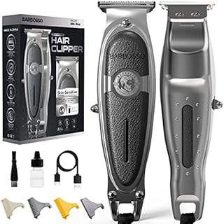 BARBOSSO Cordless Hair Clippers for Men - Beard Trimmer and Male Grooming Kit with 3 Barber Combs and Accessories - Shaving Machine for Hair Cutting and Body Trimming (Black)