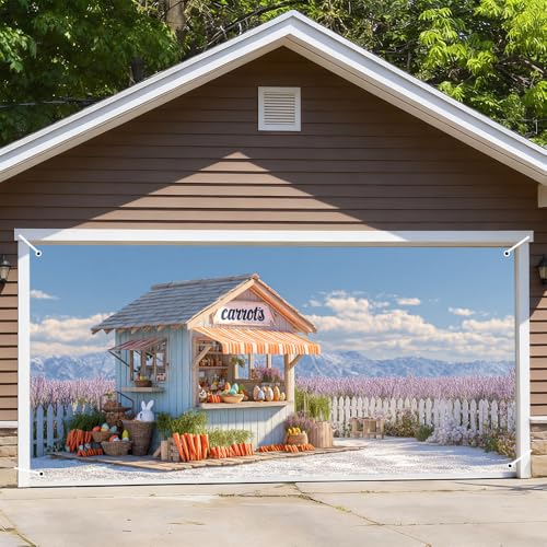 Image of Easter Garage Door Decorations 6 x 13 ft, Carrot Stand Cover