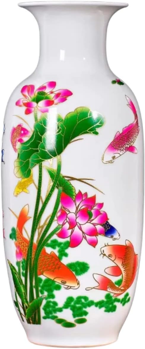 Vase Tabletop Chinese Ceramic Porcelain Flower Antique Traaditional Decorative 37 CM