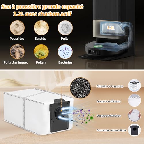 Brosse principale DREAME X50 Ultra et kit pour garder une maison propre avec animaux - 5