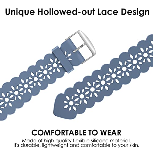 Image of Lace Silicone Bands Compatible with Apple Watch Bands for Women