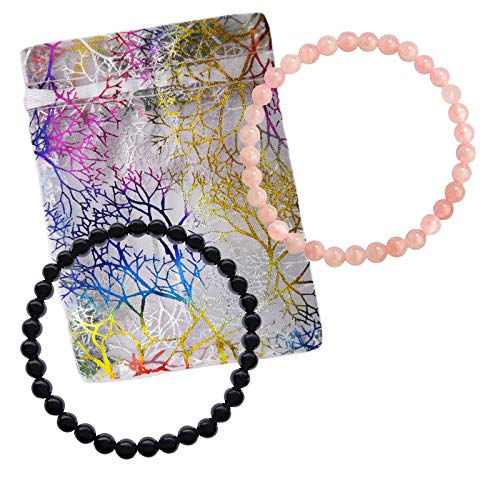 Methusalem SCHUNGIT Shungite + ROSENQUARZ 2x ARMBAND 6mm Kugel Armbänder Edelstein Schmuck für SCHUTZ & HERZ CHAKRA - Liebe - Treue - Harmonie - Energie - Entspannung + TÄSCHCHEN. 95040-1 Methusalem SCHUNGIT Shungite + ROSENQUARZ 2x ARMBAND 6mm Kugel Armbänder Edelstein Schmuck für SCHUTZ & HERZ CHAKRA - Liebe - Treue - Harmonie - Energie - Entspannung + TÄSCHCHEN. 95040-1
