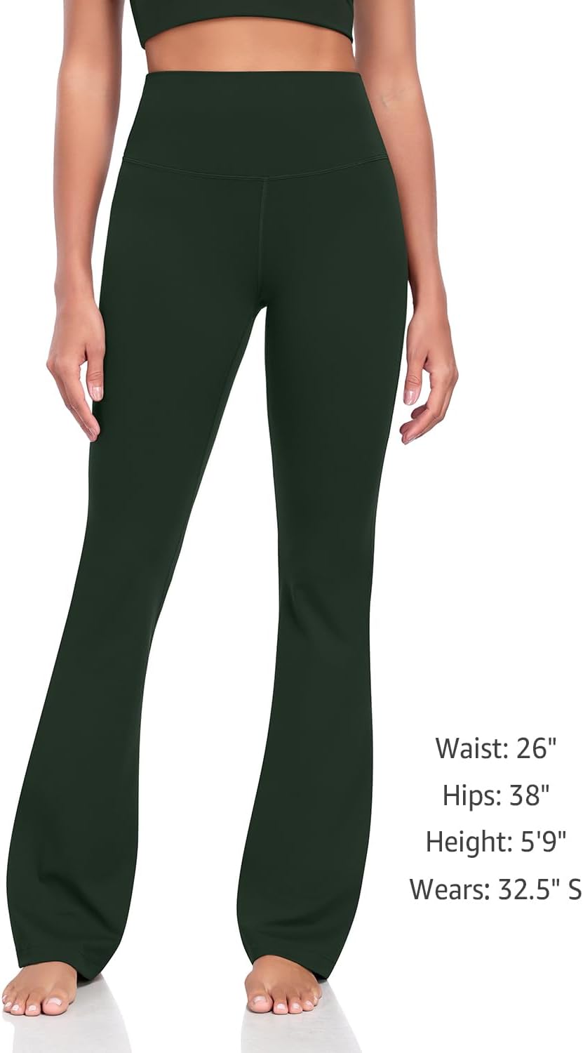 HeyNuts Mellow Flare Leggings 29"/30.5"/32.5"/34.5", High Waisted Tummy Control Wide Leg Bootcut Yoga Pants Lounge Soft - Image 3