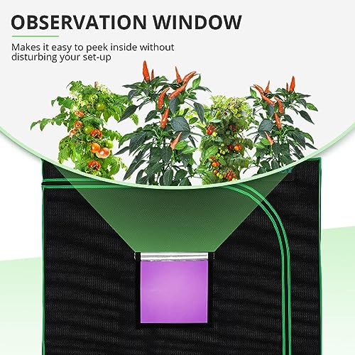 Quictent 96"X96"X78" Reflective Mylar Hydroponic Grow Tent With Heavy Duty Anti-Burst Zipper And Floor Tray For Indoor Plant Growing 8’X8’ #TOP1