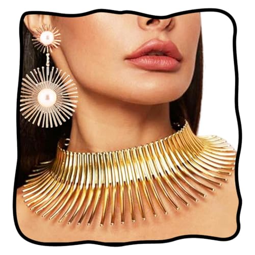 Nicute African Necklace Jewelry Sets Gold Choker Necklaces Jewelry Set for Women (Gold)