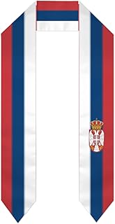 DABOYOZHZH Serbia Flag Graduation Shawl Sash Stole Wraps Scraf For International Study Pride Women Men