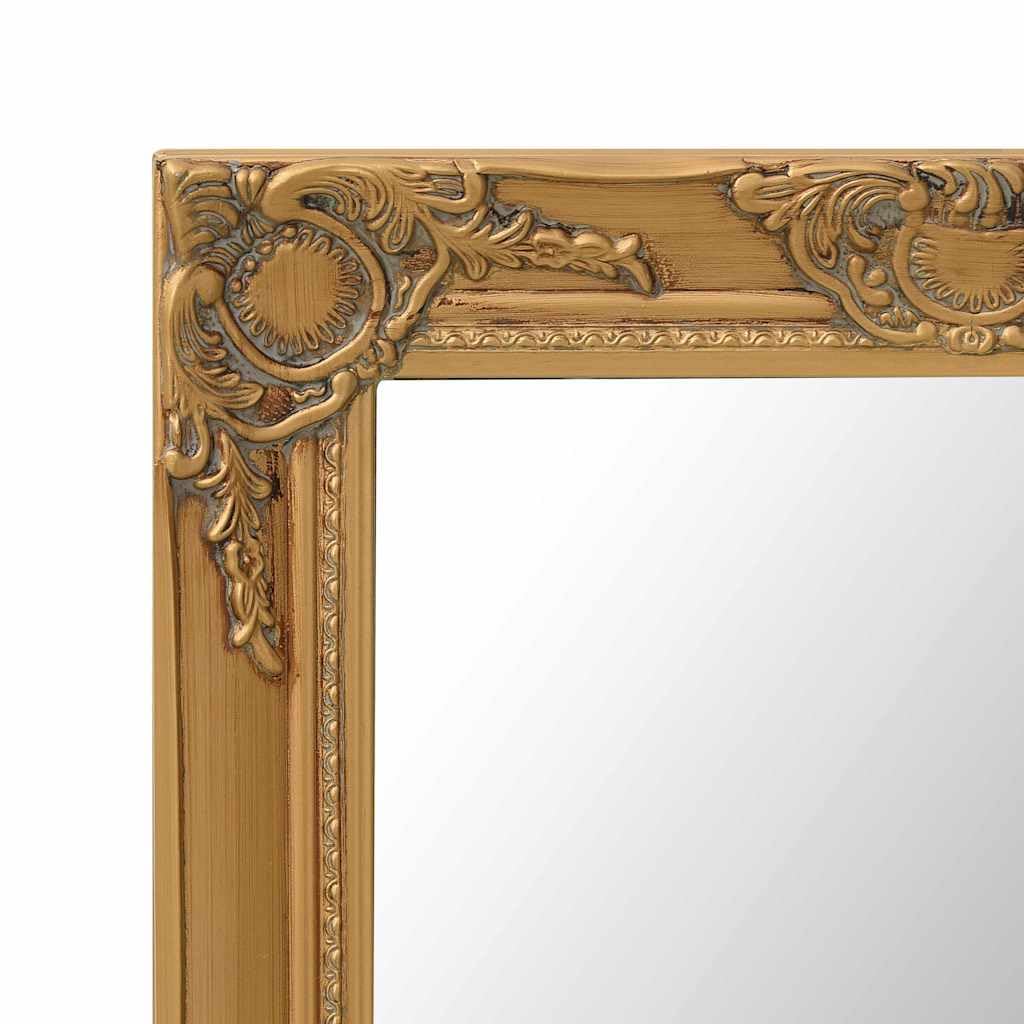 Miroir Mural Baroque Carré 60x60 cm Cadre en Bois Doré