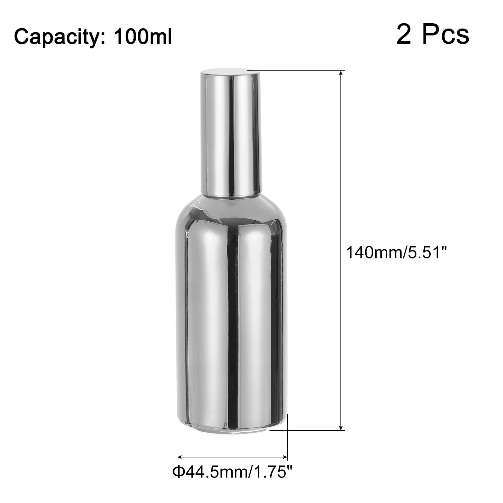 QUARKZMAN Spruzzatore per Cocktail 2pz 100ml (3,4 oz) in Acciaio Inossidabile, Bar per Martini Spruzzatore Vermut Bottiglia Spray Profumo Riutilizzabile, Tono Argento