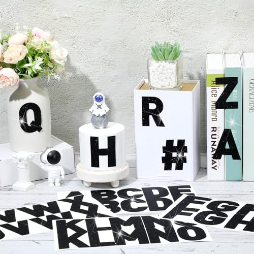 Image of Harloon 232 Pcs Large Glitter Letter Stickers, Black, 2.5 Inch