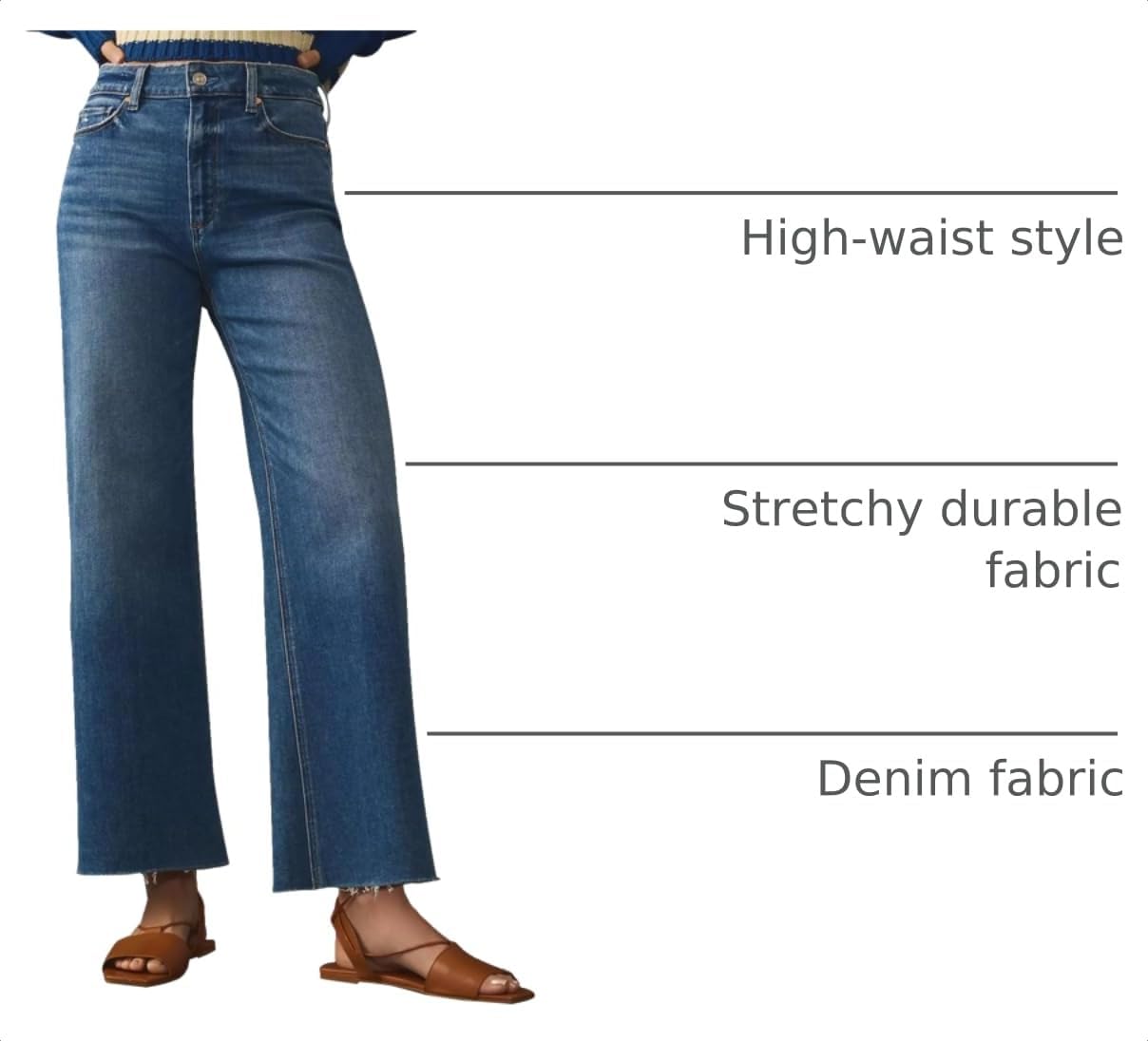 KUNMI Jeans for Women Wide Leg Baggy High Waist Boyfriends Straight Leg Stretchy Denim Pants Trendy Fall 2026 image 4