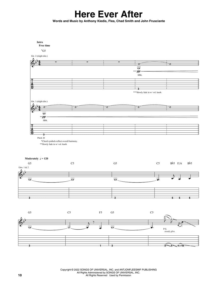 Red Hot Chili Peppers Unlimited Love Guitar Recorded Versions | Recueil de Chansons et Partitions Guitare Électrique Tablature | 17 Transcriptions Complètes Black Summer Album Complet 128 Pages
