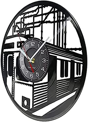 Horloge vinyle train retro de transport decoration interieure maison 30cm - 3