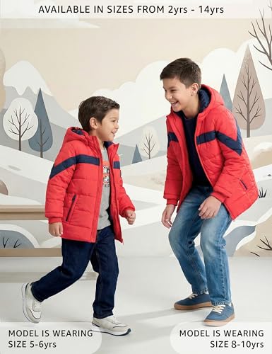 Image of Amazon Brand - Symbol Boys Boys Quilted Winter Jacket with Detachable Hood | Age 2-12 Years| Standard Length