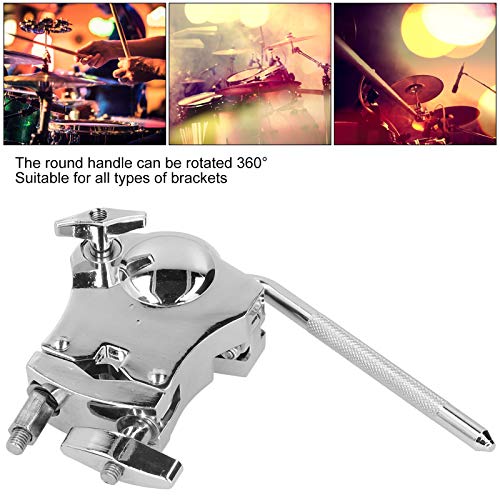 Tom Mount Multifunktionelles Tom Clamp Musikinstrument Zubehör 360 Grad drehbarer Griff Zinklegierung Tom Drum Rack Mount Schlagzeug-Halter für alle Arten von Halterungen