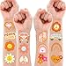 Cute Groovy 2 Temporary Tattoos 10 Sheets 100 PCS Boho Party Decorations Favors Supplies Two Peace Theme Birthday Stickers Christmas Gifts for Boys Girls Kids Class School Prizes Carnival Christmas