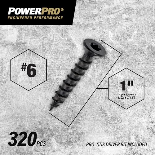 Power Pro Tornillos Multi-material Flat Exterior #6 x 1 320 pcs miniatura 2