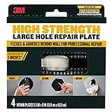 3M RP6IN-4PK Plate, 4-Pack High Strength Large Hole Repair Kit, Dark Gray
