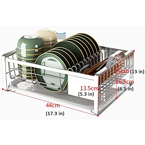 Olotu Movable Dish Rack 304 Stainless Steel Utensil Holder With Handles Dish Drying Rack With Drip Tray Dish Racks For Kitchen Counter #TOP1