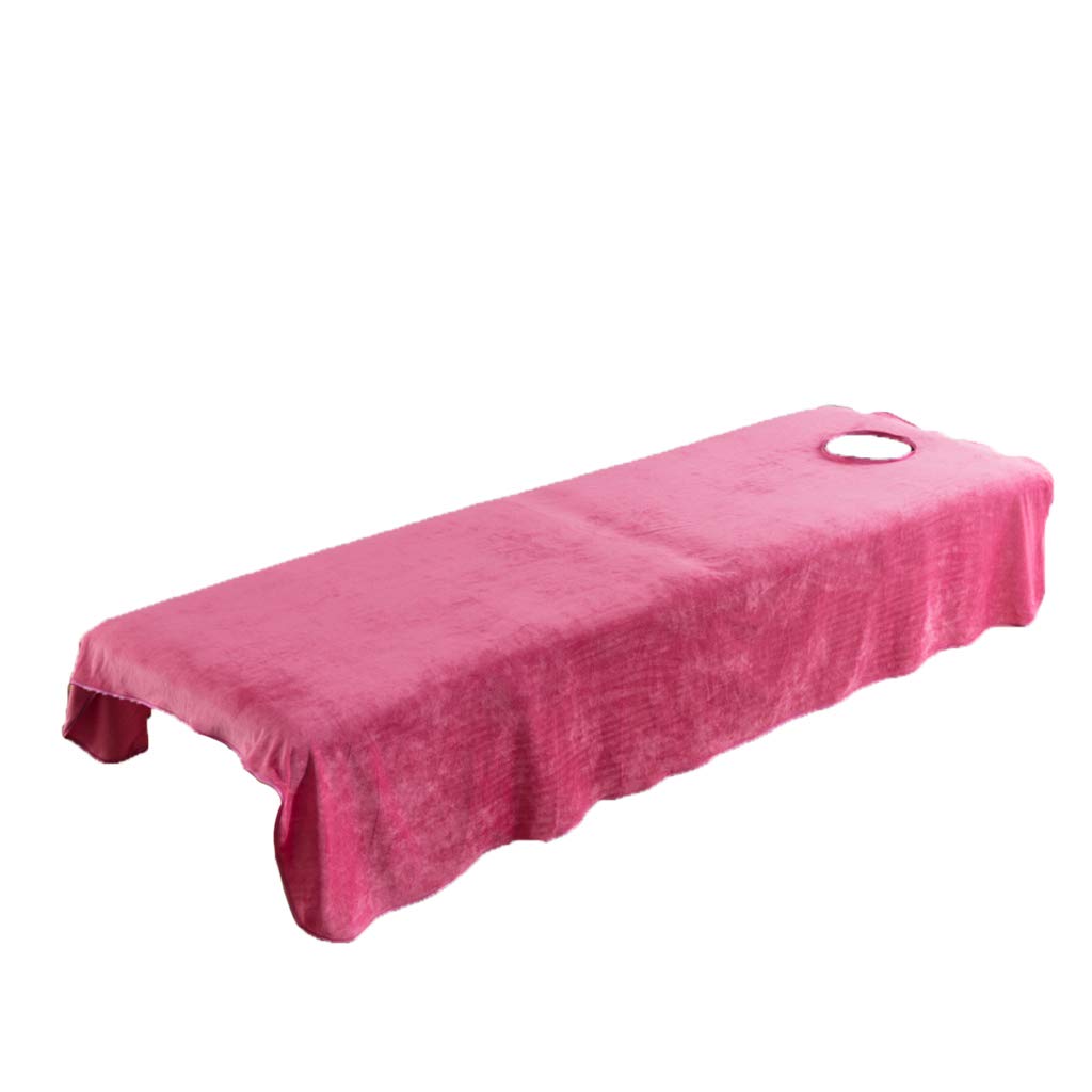 Perfk 2PCS Salon De Beauté Drap De Lit Nappe De Lit De Massage Doux Respirant Couverture De Lit pour Salons De Beauté, Massages Spa, Hôpitaux, Camel + Rose