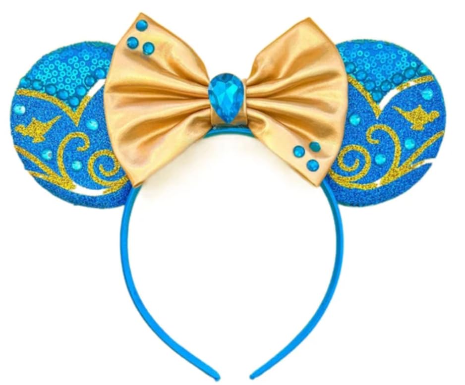 Disney Blue and Gold Sequin Minnie Ears Minnie Mouse Sequin Ear Headband For Adults Gold & Blue  main image 4