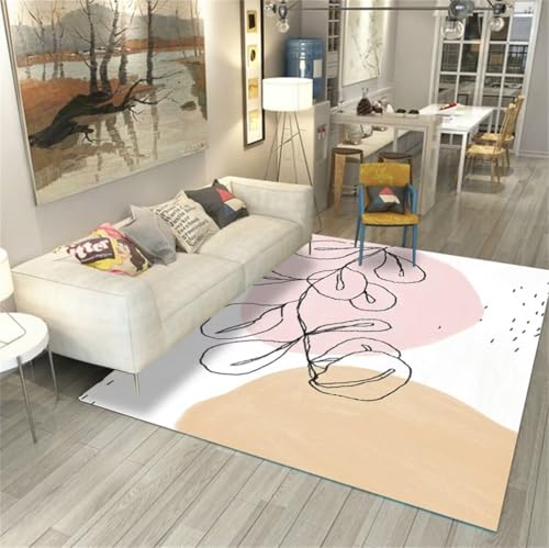 Tapis lavable en machine beige 200x300cm contre les taches de chambre