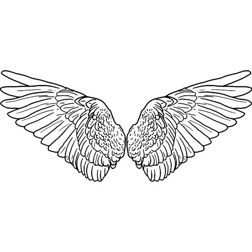 'Angel Wings' Rubber Stamp - Unmounted Design for Crafting & Scrapbooking, A7 (RS00038490)