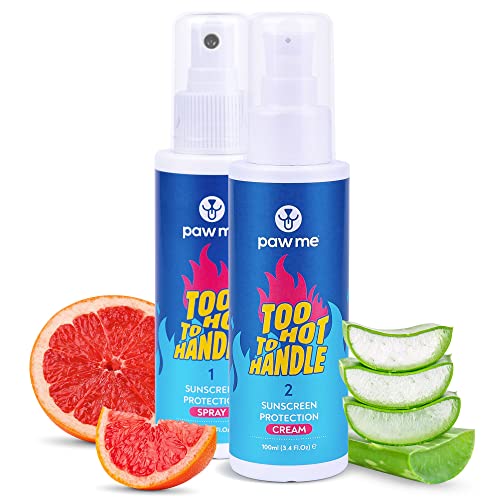 Pawme Sonnenschutzspray 150 ml und Sonnenschutzcreme 150 ml für Hunde aller Rassen, schützt vor Sonneneinstrahlung, ungiftiger und nicht fettender Sonnenschutz für Welpen, Hundepflege Cover