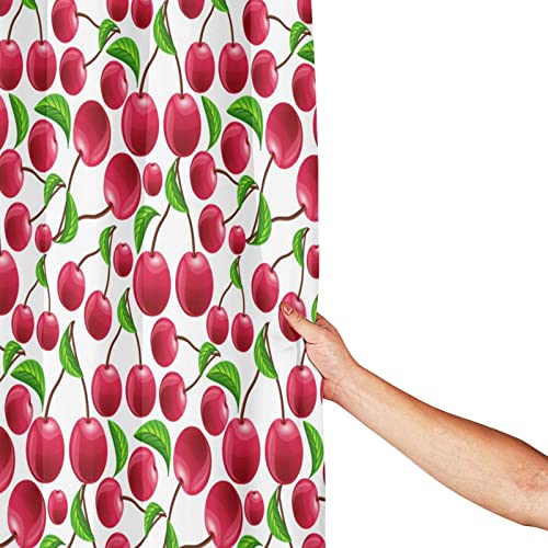 Rideau de douche imperméable cerises 183x183cm pour salle de bain - 4