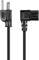 Vista 2 de Monoprice 6ft 14AWG Cable De Alimentación De Ángulo Recto w/3 Conductor PC Conector De Alimentación Socket (C13/5-15P) - Negro