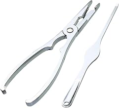 Crostacei Pinza per Aragoste e Scampi, Pinza per Crostacei in Metallo, Apri Granchio Astice Argento Lucidato (2, ZINCATO 18CM)