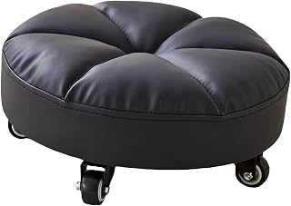 Generic Low Rolling Stool Mini Stool Movable with Wheels Sofa Foot Rest Low Roller Seat Stool Pedicure Stool for Office, Black