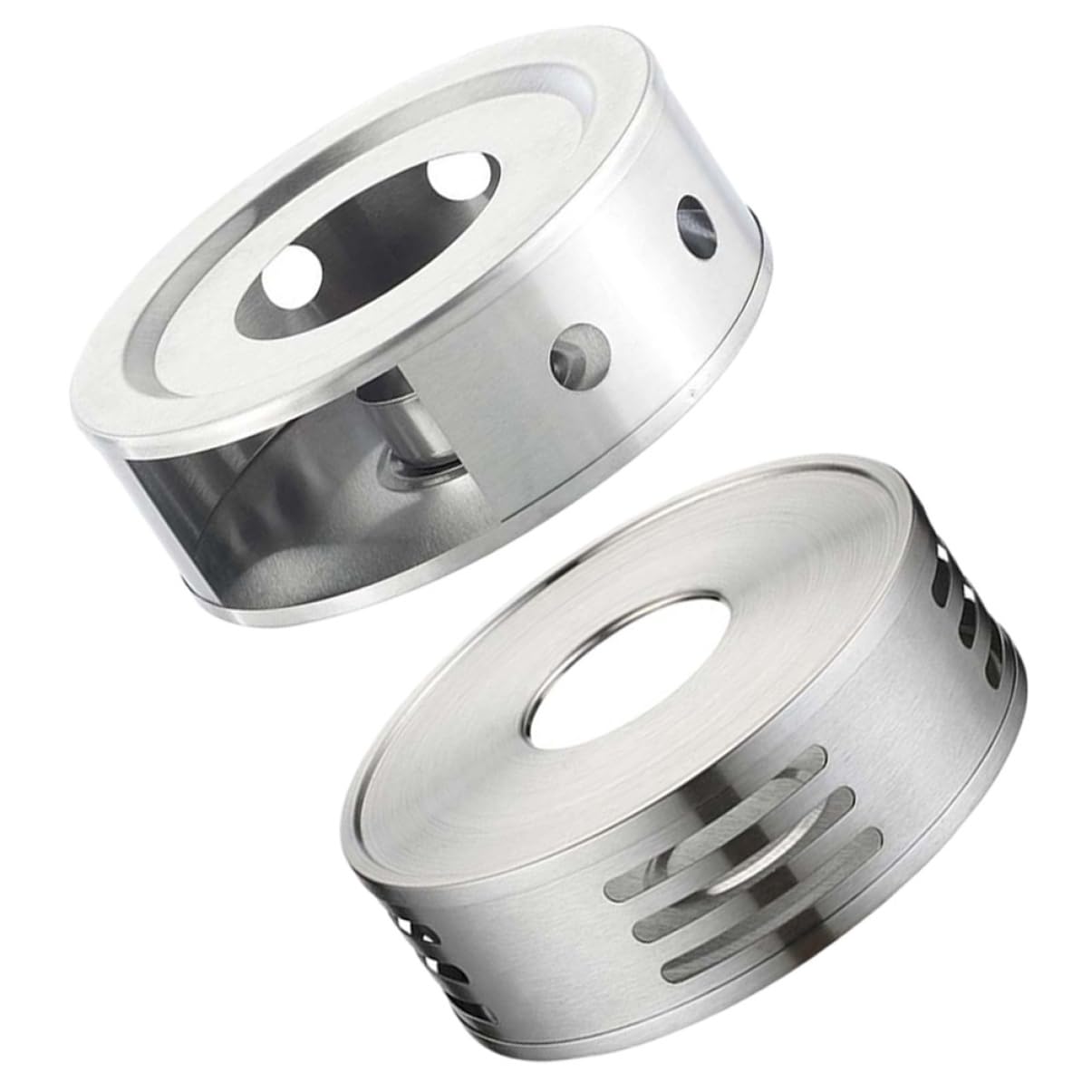 Homoyoyo 2pcs Stainless Steel Teapot Warmer Set - Elegant Candle Holder & Tealight Wax Warmer for Hot Tea & Coffee - for Home Entertaining &
