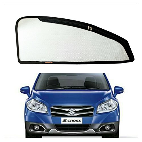Commander Car Sun Shade with Zipper for Maruti Suzuki S-Cross (Set of 4, Black)