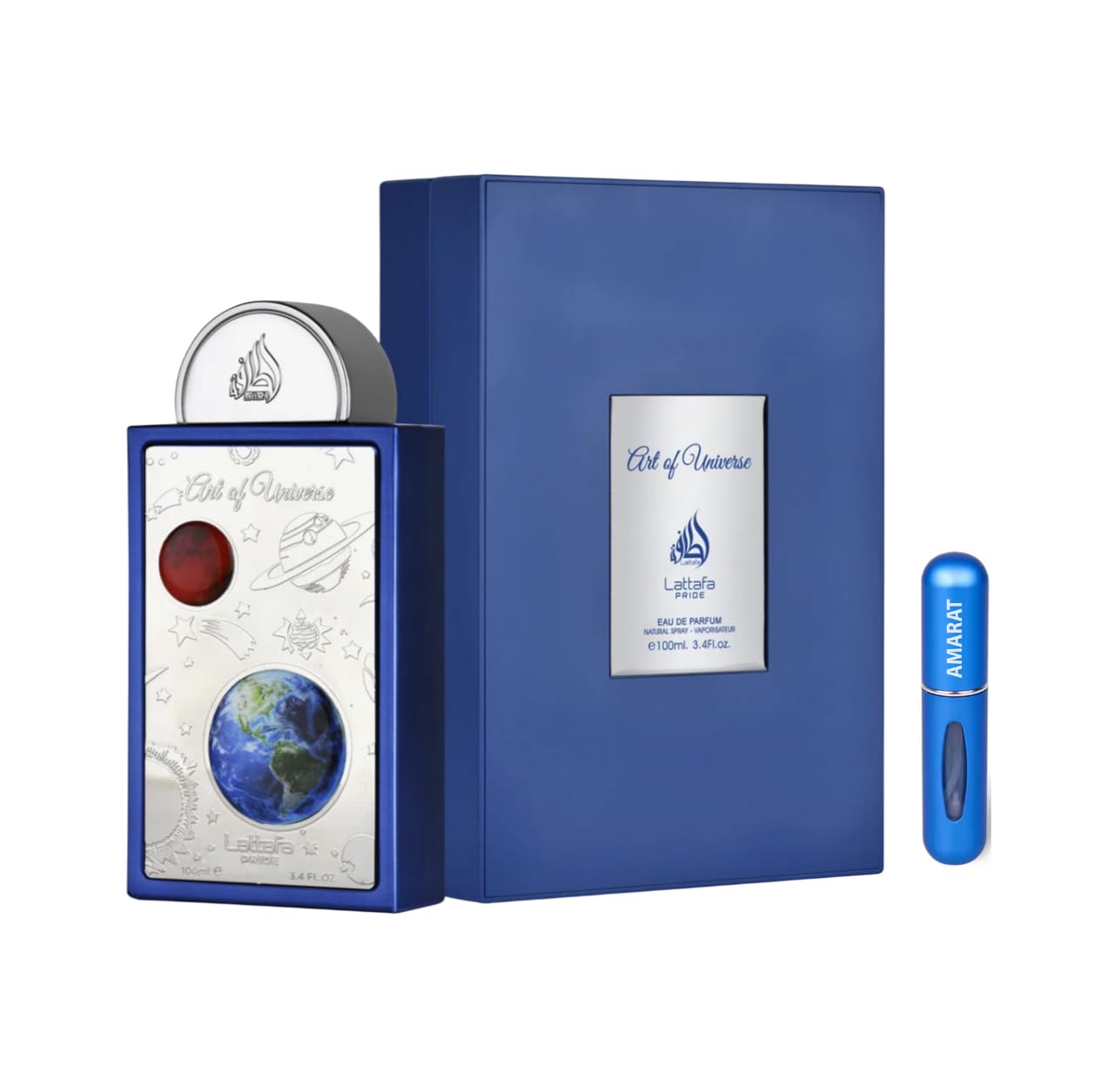 Lattafa Art of Universe Eau de Parfum 100 ml, Perfume Árabe Unisex de Larga Duración, Incluye Atomizador, Fragancia Árabe Amaderada Cítrica con Notas de Mandarina, Jengibre y Ámbar (Art of Universe)