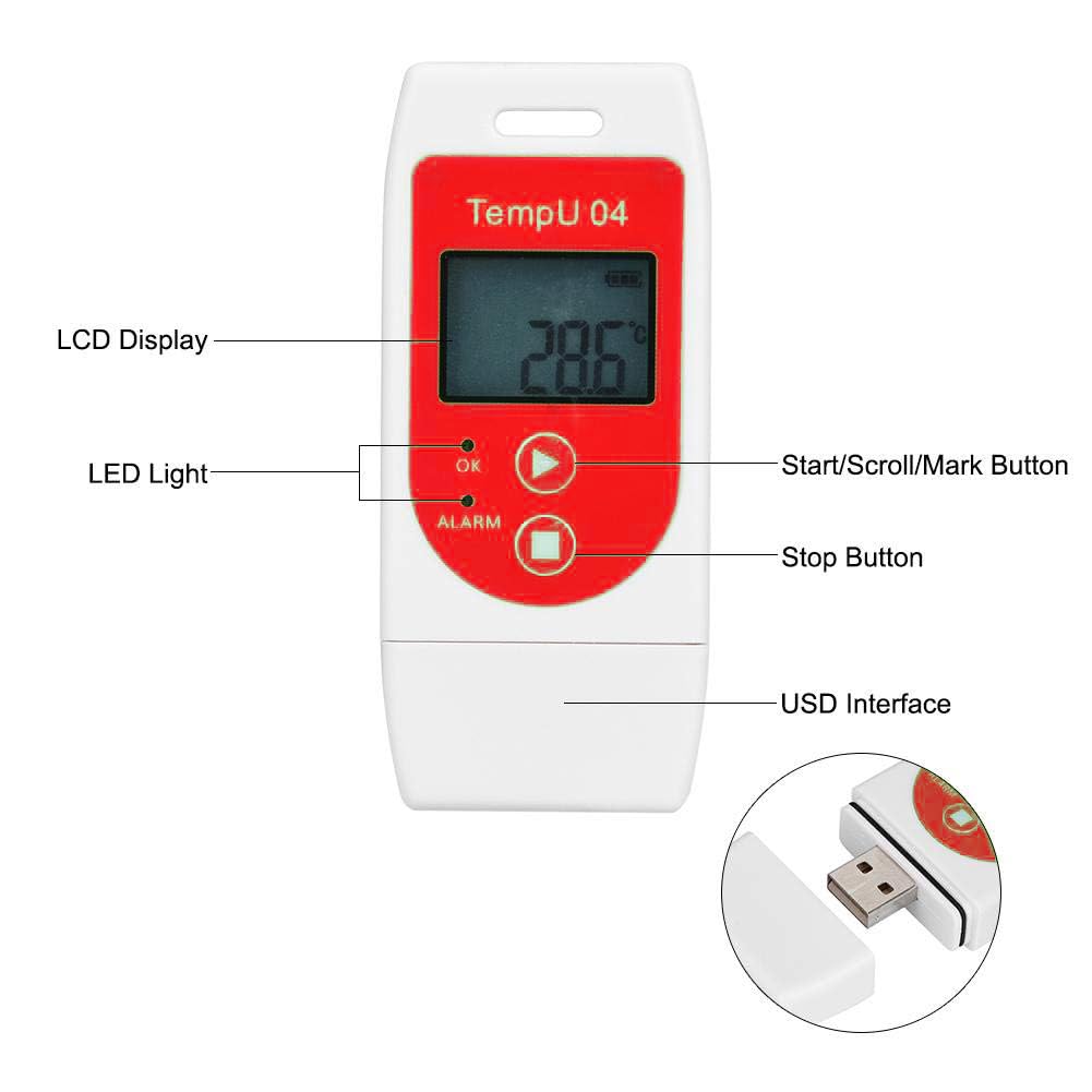 Registrador Temperatura Económico USB para almacenes, neveras y transporte. Manual en Español.
