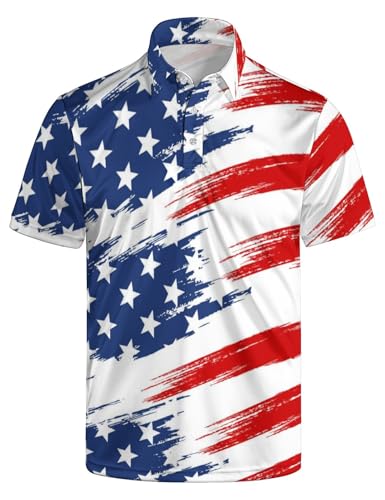 Golf Polo Shirts for Men Funny Short Sleeve Polo Shirts Golf Gifts Quick Dry Moisture Wicking Mens Hawaiian Polos Shirt