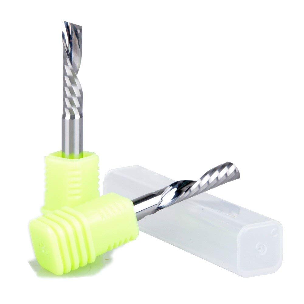 10 fresas de carburo 4 mm, fresa espiral izquierda, corte descendente, una sola flauta, CNC for nailon, resina, ABS, acrílico, PVC, MDF, madera dura(10Pcs 4X22)