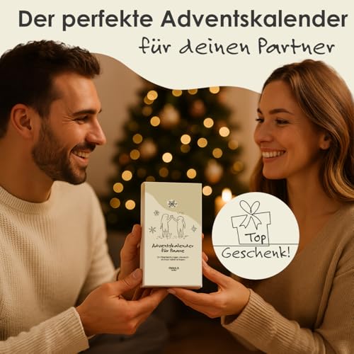 Adventskalender Paare 2025 – Adventskalender für Paare mit 24 liebevoll gestalteten Karten – Set für gemeinsame Erlebnisse, Nähe & Liebe – Originelles Geschenk für Partner, Freundin oder Freund