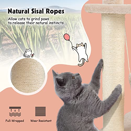 PETSITE Torre para Gatos con Hamaca y Rascadores Naturales miniatura 4
