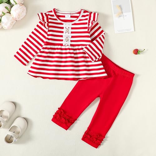Image of Baby Girl Clothes Infant Toddler Clothes Fall Winter Outfit Clothing Set | Baby Girl Tops Pants Set, Long Sleeve Infant Clothes, Baby Girl Stuff, Toddler Stuff, Girls Clothing Set, Gift