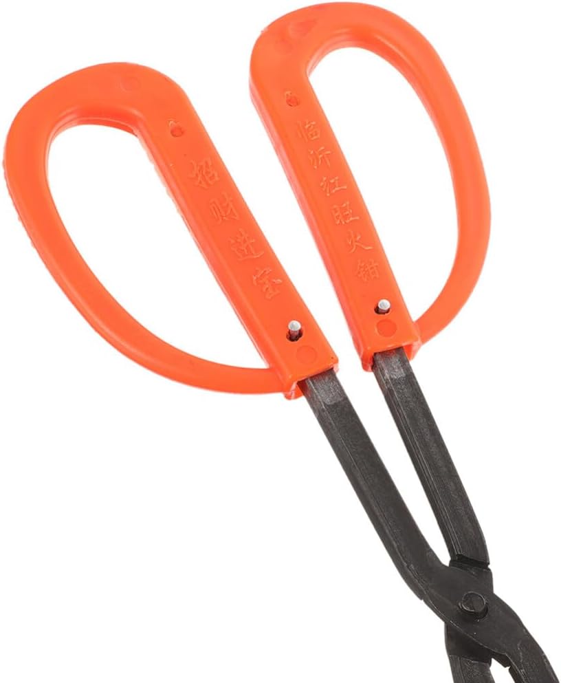 Holibanna 2pcs Heavy-duty Metal Garbage Clamps -handle Fire Tongs for Outdoor Trash Pickup Bbq Campfire and Fireplace Use Versatile Litter Picker Tool for Garden Cleanup