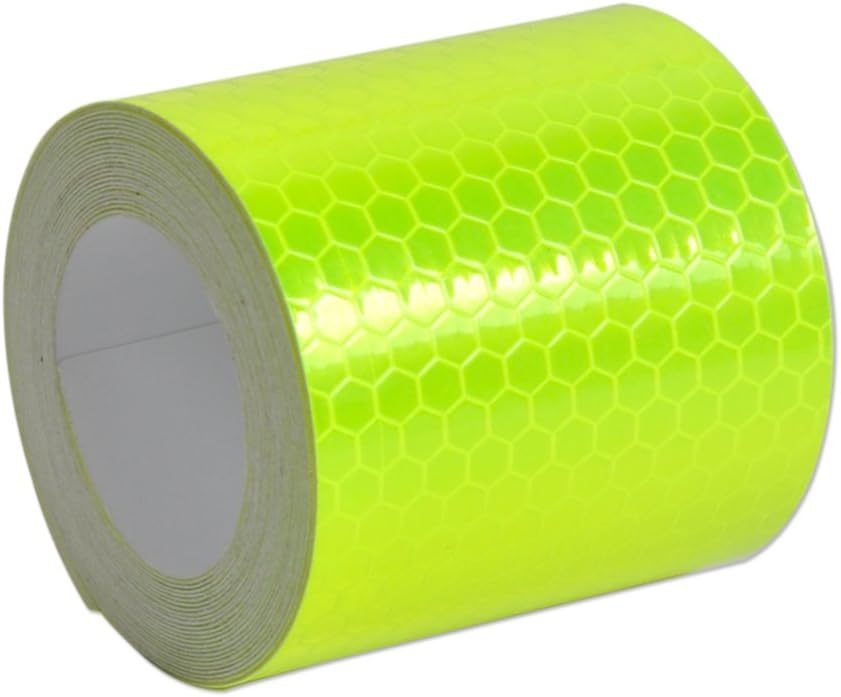 Viewm Reflective Tape Reflective Warning Tape Safety Reflector Tape, 2 inches × 3.28 yard / 5 cm × 3.0 m Per Roll, 3 Rolls, Blue, Yellow, Green