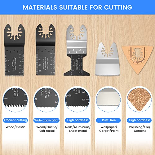 Oscillating Saw Blades, 91 Pcs Quick Release Oscillating Tool Blades With Sandpaper For Wood Metal Plastic Cutting, Compatible With Dewalt, Milwaukee, Makita, Ryobi, Rockwell, Bosch Etc. #TOP2