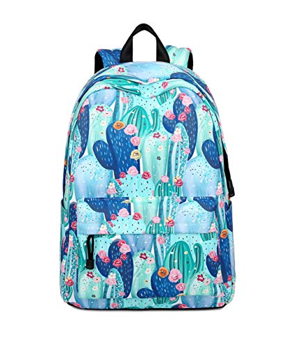 Joymoze Mochilas Impermeables y Ligeras para niña de Colegio Estampada para niños Cactus