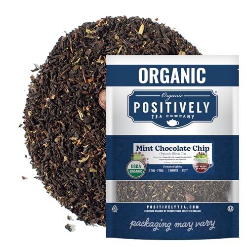 Image of Organic Positively Tea Company, Mint Chocolate Chip, Black Tea, Loose Leaf, 16 Ounce