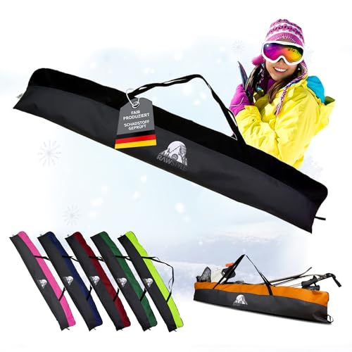 Rawstyle Skitasche Skisack für Ski Erwachsene Skistöcke 160cm...