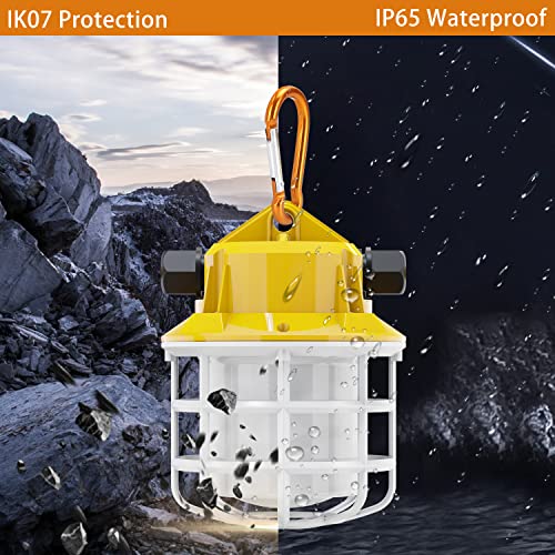 100ft LED Construction String Lights, 150W 15000LM Super Bright LED String Work Light, Construction Temporary Lights apply to Renovation, Courtyard, Jobsite, and All Outdoor Lighting (100ft-10lights) by RIUVAO - Image 3