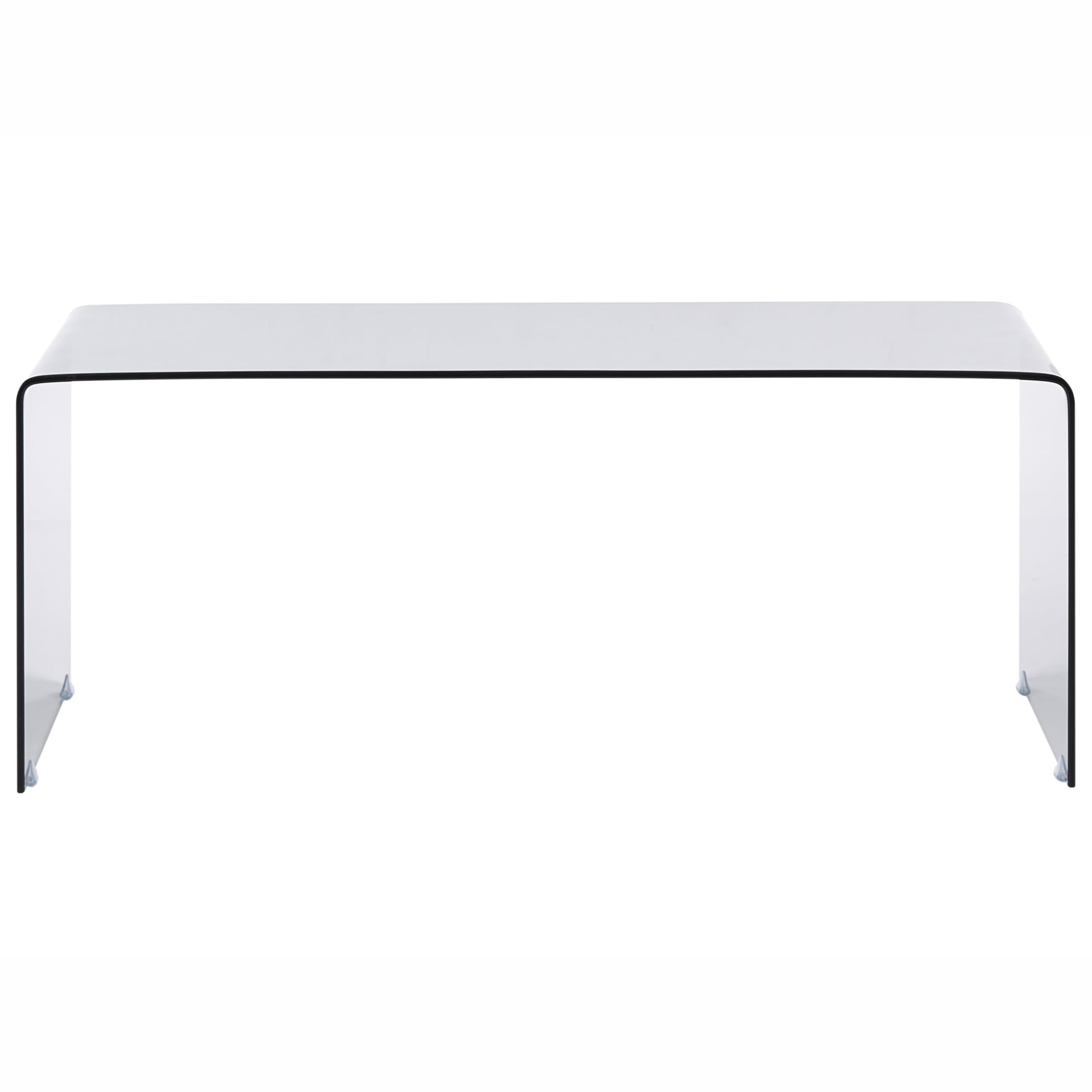 Beliani Minimalistischer Couchtisch transparent/schwarz Glas Kendall