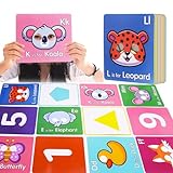 46 PCS Alphabet Flash Cards,Giant ABC Animal Flash Cards for Toddler,46 Lowercase and Uppercase Letter Cards,Educational Learning Games for Kids,Preschool Kindergarten Toys