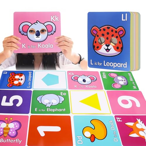 46 PCS Alphabet Flash Cards,Giant ABC Animal Flash Cards for Toddler,46 Lowercase and Uppercase Letter Cards,Educational Learning Games for Kids,Preschool Kindergarten Toys